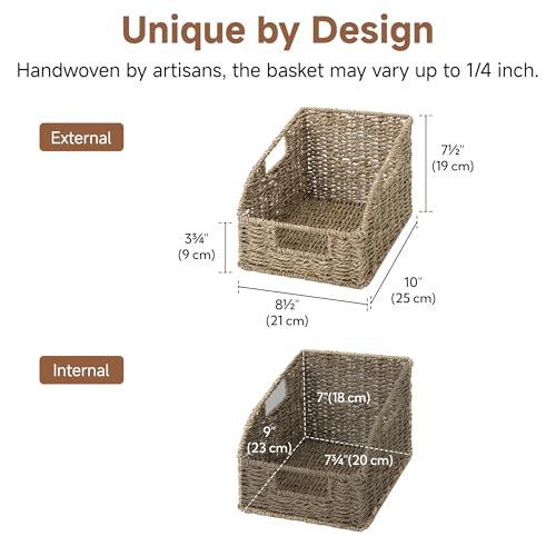StorageWorks Seagrass Storage Baskets, Pantry Baskets, Natural, 2-Pack | Wicker Baskets for Organizing,Pantry Organizers and Storage,Seagrass Baskets,Pantry Storage Baskets,Wicker Basket for Storage - color: Natural(Seagrass), size: 2x 8½"L x 10"W x 7½"H