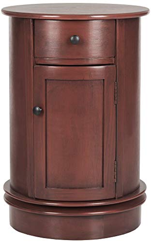 SAFAVIEH Furniture - Tabitha 1-Drawer Accent Table - Red - Solid Wood - Farmhouse Storage Design - Ideal for Living Room, Entryway, Home Office, 17.7"W x 17.7"D x 26"H - Fully Assembled (AMH5712E) - color: Red