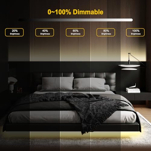 Pandery COB LED Strip Light,CCT Dimmable Strips Light,2700K-6500K,32.8ft/10m,8mm Wide,CRI90+ 24V LED Strips Kit with Bluetooth APP Control/Music Mode,for Bedroom,Kitchen,DIY Lighting - size: 32.8FT