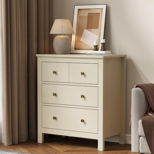 RoyalCraft 3 Drawer Nightstand, 27'' Wood Bedside Table with Storage Drawers, Modern Bedroom Storage Cabinet for Entryway, Hallway, Beige - color: Beige