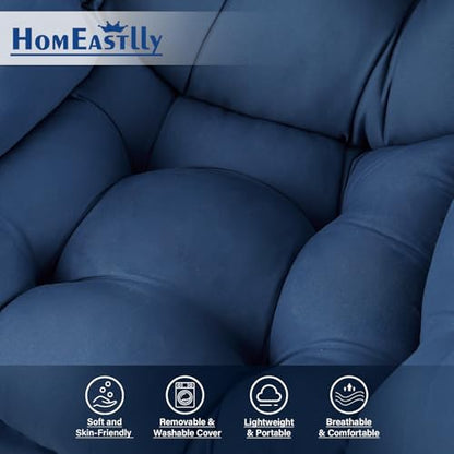 Lazy Chair with Ottoman, Soft Comfy Chair for Bedroom, Blue | Reading Accent Lounge Chair with folding Foot Stool for Living Room Dorm Apartment, sturdy metal frame - color: Royal Blue