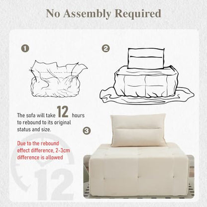 Gecheer Modular Sectional Sofa with Deep Seat & Adjustable Backrest for Living Room Bedroom Lounge Small Spaces