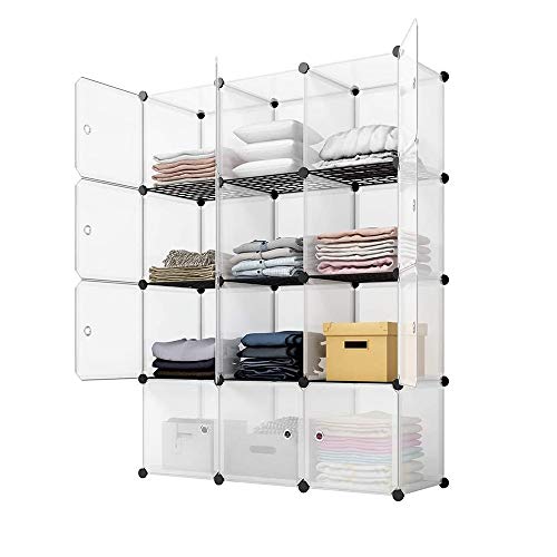 13.8 Inchs Cube Storage Organizer, Storage Cubes Shelves Bookshelf,Portable Closet Storage Shelves for Kids, Closet, Bedroom, Bathroom, Office White (12-Cube)