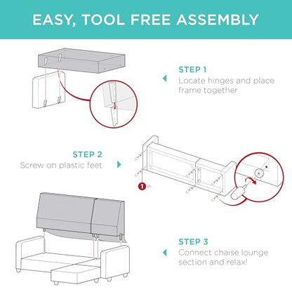 Best Choice Products Upholstered Sectional Sofa for Home, Apartment, Dorm, Bonus Room, Compact Spaces w/Chaise Lounge, 3-Seat, L-Shape Design, Reversible Ottoman Bench, 680lb Capacity - Light Gray - color: Linen - Light Gray