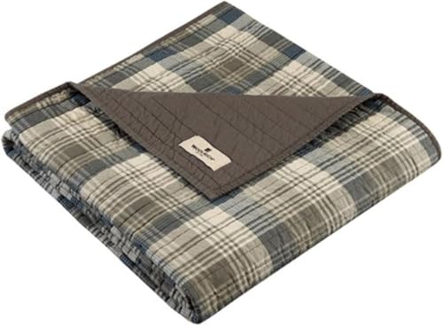Woolrich Luxury Quilted Throw - Cabin Lifestyle, Patchwork with Moose Design All Season, Lightweight and Breathable Cozy Bedding Layer Throws for Couch Sofa, 50" W x 70" L, Tasha Taupe - color: Tasha Taupe