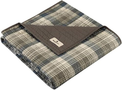 Woolrich Luxury Quilted Throw - Cabin Lifestyle, Patchwork with Moose Design All Season, Lightweight and Breathable Cozy Bedding Layer Throws for Couch Sofa, 50" W x 70" L, Tasha Taupe - color: Tasha Taupe