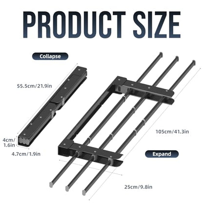 Wall Mounted Clothes Drying Rack Foldable for Bathroom, Retractable Space-Saving Laundry Hanger with Heavy Duty Carbon Steel Aluminum Frame, Indoor Storage Solution for Apartment Home