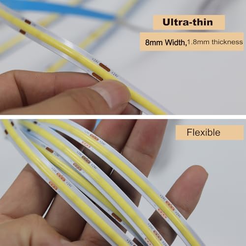DIY Under Cabinet Lighting Kit, 5ft Dimmable Under Cabinet Lights, 380 LEDs, LED Strip Lights kit for Cupboards, Closets, Stairs, Shelf, Desk Cool White - color: Cool White, size: 4*5Ft COB Strips