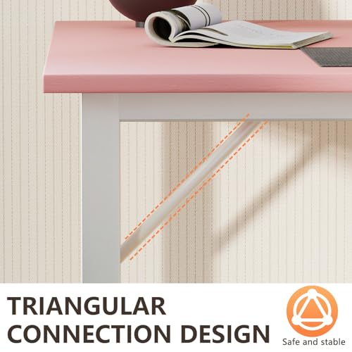 BestOffice Computer Desk,Home Office Desk, Modern Simple Style for Home Office Study Writing (Pink, 55 Inch) - color: Pink, size: 55 Inch