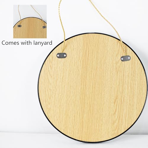 YCHMIR Small Round Wall Mirror,Bathroom Mirror (Black, 11.8 in.) - color: Black