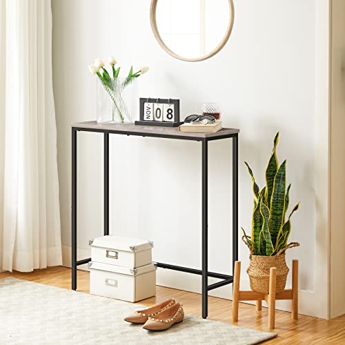 HOOBRO Narrow Console Table, 29.5" Small Entryway Table, Thin Sofa Table, Side Table, Display Table, for Hallway, Bedroom, Living Room, Foyer, Greige and Black BG75XG01 - color: Greige + Black