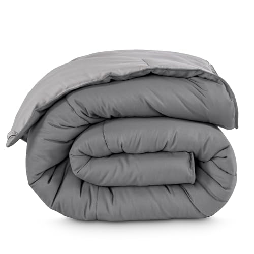 Bare Home Reversible Comforter (King, Grey/Light Grey) | 1800 Ultra-Soft, Reversible Colors, Goose Down Alternative, Premium Quality, All-Season Warmth - color: 05 - Grey/Light Grey, size: King/Cal King
