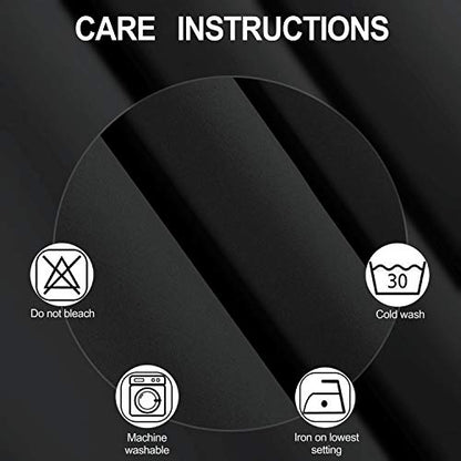 Black Blackout Curtains/38 x 63 Inch/Set of 2 Panels Rod Pocket Room Darkening Curtains for Bedroom - color: Black, size: 38"W x 63"L (Pack of 2)