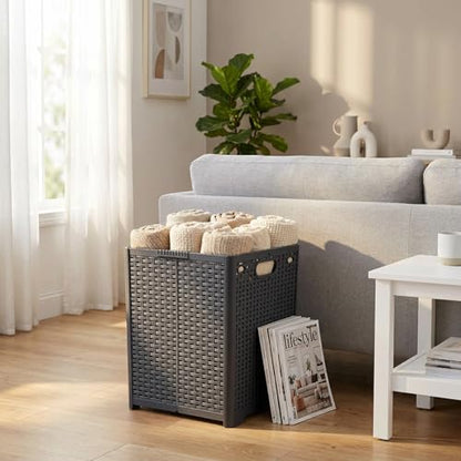 1-Pack Collapsible Laundry Hamper, Foldable Laundry Baskets, Gray | Dirty Clothes Hamper for Bathroom, Bedroom, Dorm Room & Laundry Room