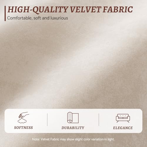 COPIAE Loveseat Sofa, Larger Couch Velvet Fabric with Storage, Charging Ports, Heightened Backrests, Removable Cover Modern Comfy Couches Easy Assembly for Living Room, 88 Inch Beige - color: Beige