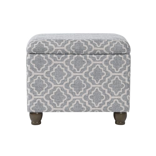 Spatial Order 22" Medium Rectangular Storage Ottoman - Gray Geometric - color: Gray Geometric
