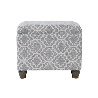 Spatial Order 22" Medium Rectangular Storage Ottoman - Gray Geometric - color: Gray Geometric