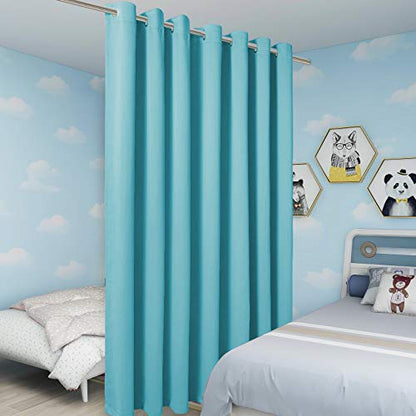 BONZER Extra Wide Room Divider Curtain Total Privacy | Wall Noise Reducing Blackout Curtains for Apartment, Studio, 96L x 150W Inch (8L x 12.5W ft), 1 Panel, Teal - color: Teal, size: 150"W x 96"L (Pack of 1)