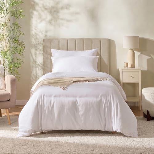 Nestl Upholstered Twin Headboard - Easy Assemble Channel Stitched Headboard Twin Size - Wall Mounted Headboards with 3D Soundproof Wall Panels Peel & Stick Floating Headboards, Beige - color: 03-beige, size: Twin
