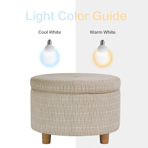 HomePop 24" Large Round Storage Ottoman - Tan Geometric Pattern - color: Tan Geometric Pattern