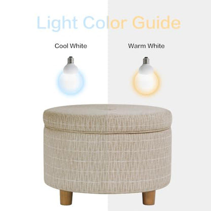 HomePop 24" Large Round Storage Ottoman - Tan Geometric Pattern - color: Tan Geometric Pattern