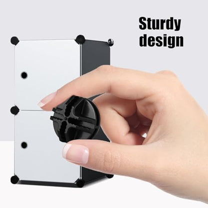 Healifty 30 Pcs Black Wire Cube Connectors 1.41In Snap Combination Cabinet Clips for Modular Closet Storage Wire Grid Organizer Shelving Accessories