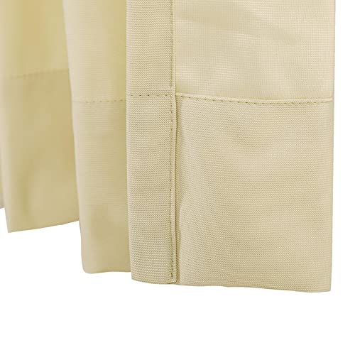 8ft Wide x 8ft Tall Room Divider Privacy Partation Curtains | 1 Panel, Beige, Cubicle Curtain With Flexible Flat Hooks, Privacy Screen, 96 Inches Long, 96W x 96L - color: Beige, size: 96"W x 96"L (Pack of 1)