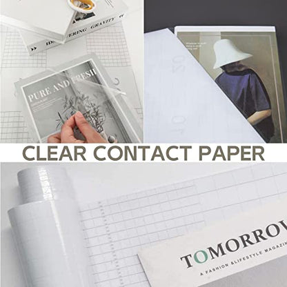 Clear Contact Paper Oil Proof Waterproof Wallpaper for Kitchen Backsplash | Self Adhesive Vinyl Film High Temperature Resistant Transparent Removable Paper for Cupboard Doors Wall Kitchen 11.8In*118In - size: 11.8"W x 118"L