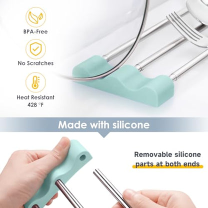 Tomorotec Adjustable Over-The-Sink Kitchen Rack, BPA-Free, Light Cyan | Holds 16.5 Lbs; For Dishcloths, Sponges, and Brushes - Heat-Resistant Stainless Steel with Slim, Expandable Design - color: Light Cyan
