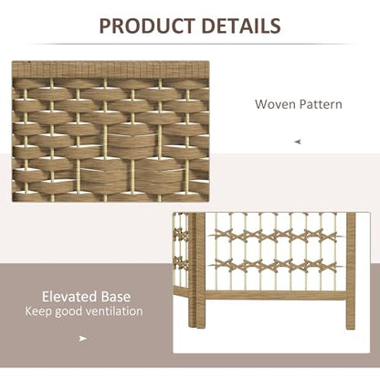 HOMCOM 4 Panel Room Divider, Folding Privacy Screen, 5.6', Natural | Room Separator, Wave Fiber Freestanding Partition Wall Divider - color: Natural, size: 4 Panel