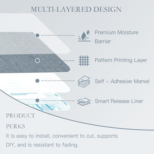 Toduso Light Blue Grasscloth Peel and Stick Wallpaper Modern Texture Contact Paper Bathroom Self Adhesive Wallpaper Removable Waterproof Wall Paper for Bedroom Cabinets Drawers Desk 17.3"x118.1" - color: Light Blue, size: 17.3" x 118.1"
