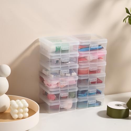18 Pack Small Clear Plastic Storage Boxes with Lids, Arts & Crafts Storage Boxes & Organizers Storage Container Craft Jewelry Life Item Organizer for Puzzles, Pens, Rings,Nail Polish - size: Small - 18 Pack
