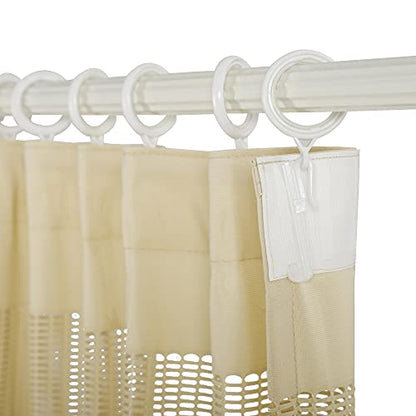 8ft Wide x 8ft Tall Room Divider Privacy Partation Curtains | 1 Panel, Beige, Cubicle Curtain With Flexible Flat Hooks, Privacy Screen, 96 Inches Long, 96W x 96L - color: Beige, size: 96"W x 96"L (Pack of 1)