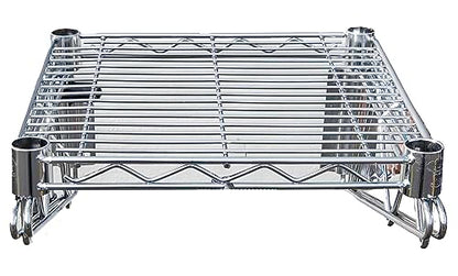 Heavy Duty Chrome Wire Storage Wall Shelf (24" x 24") - size: 24" x 24"