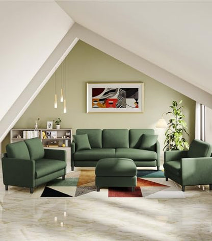 Welzona Loveseat, 51" Small Couch, Teddy Love Seat, Small Loveseat Sofa | Comfy Teddy Fabric, Tool-free Setup, Washable Covers, All-wood Small Sofa Couch for Living Room, Bedroom, Small Spaces, Green - color: Green, size: loveseat