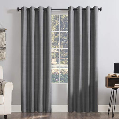 Sun Zero Columbia 2-Pack Thermal Energy Saving 100% Blackout Grommet Curtain Panel Pair, 50" x 95", Gray - color: Grey, size: 50"W x 95"L (Pack of 2)