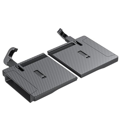 2-in-1 Car Steering Wheel Desk & Seat Gap Organizer Filler Tray | Foldable Adjustable Height Car Desk for Laptop Computer Tablet, Eating - Portable Table for Car Workstation Truck SUV Tesla