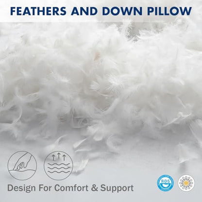 MIULEE 12x16 Inch Down Feather Pillow Insert with Cotton Fabric | Fluffy and Comfy Throw Pillow for Bed Couch and Sofa - size: 12x16 Inch