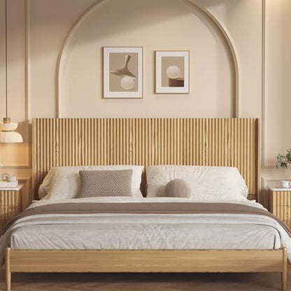 80.3'' Wood Headboard King Size with Charging Stations, Modern Wall Mounted Headboards, Farmhouse Bed headboard Only (King (U.S. Standard)) - size: King