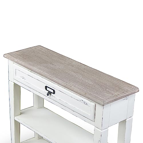 Baxton Studio Dauphine Traditional French 1-Drawer Accent Console Table, White