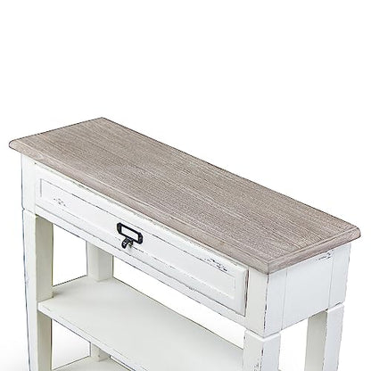 Baxton Studio Dauphine Traditional French 1-Drawer Accent Console Table, White