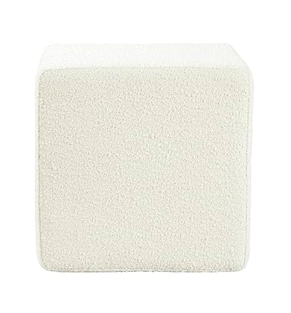 HomePop 16" Cube Ottoman - Cream Boucle - color: Cream Boucle