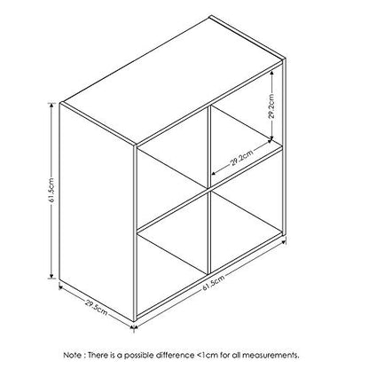 Furinno Pelli Cubic Storage Cabinet, 2x2, French Oak Grey/Black - color: French Oak/Black, size: 4-Cube