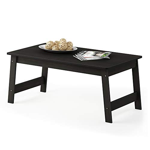 Furinno Beginning Coffee Table, Espresso | H-Legs, Soft Edges, Easy Assembly, Side Table, for Living Room, Bedroom, Home Office - color: Espresso, size: 36 inches, Straight Legs