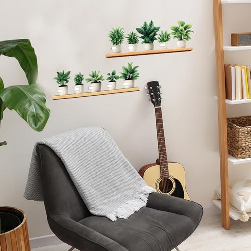 Green Plant Wall Decals 3D Bonsai Tropical Betterfly Wall Sticker Creative Vinyl Peel and Stick Removable Wall Art Decor for Living Room Bedroom Home Office (Green Plant 2) - style: Green Plant 2