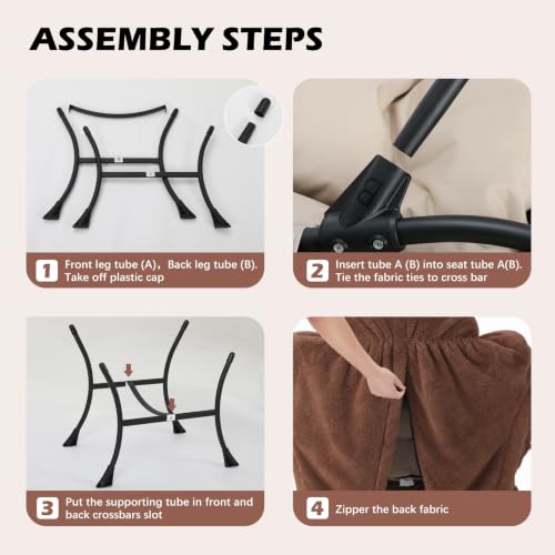 Lazy Chair with Folding Ottoman,Leisure Sofa Chair,Soft Fabric Armchair with Armrests and Side Pockets, Reading Chair with Footrest for Living Room, Bedroom, Office (Plush Dark Brown) - color: Plush Dark Brown