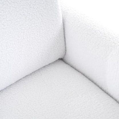 Naomi Home Frida Fleece Minimalist Accent Chair, White | Thick Cushions, Ergonomic Backrest, Solid Oak Legs, Cozy Reading Chair, Modern Living Room Seating - color: White, style: Classic