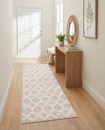 Rugs.com - Sabrina Soto Casa Rug – 8 Ft Runner Pink Modern High-Low Textured Runner for Hallways and Entryways - color: Pink, size: 2'3" x 8' (Runner)