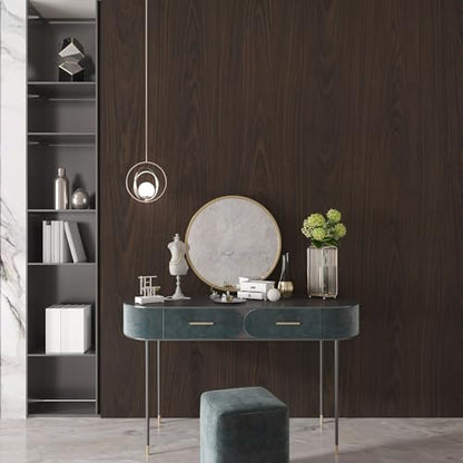 Extra Wide Walnut Contact Paper Wood Vinyl Wrap Dark Wood Grain Wallpaper | 48x118in Peel and Stick Countertops Matte Self-adhesive Waterproof Counter Top Covers Wall Paper for Cabinets and Drawers - color: Brown, size: 48"W x 118"L