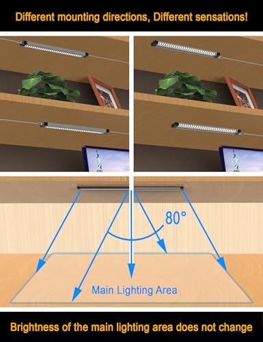 EBD Under Cabinet Lighting Plug in or Hardwired, 6 Pcs 12 Inch, No Messy Wires Built-in Adjustable Cable LED Light 6500K 2700Lm, 5 Cables Y Splitter Neat Counter Lights for Kitchen Shelf Home Office - size: 6-Pack 5 Cables